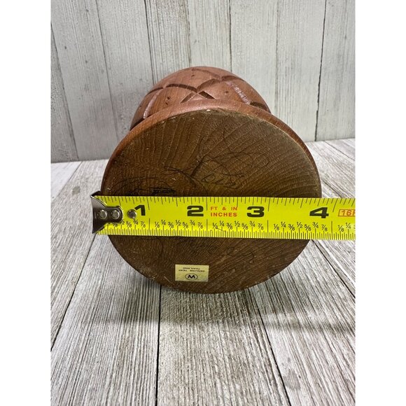 Vintage Pineapple Solid Teak Wood Made In Thailand Carved Tiki Boho Decor 8.5" - Picture 9 of 9